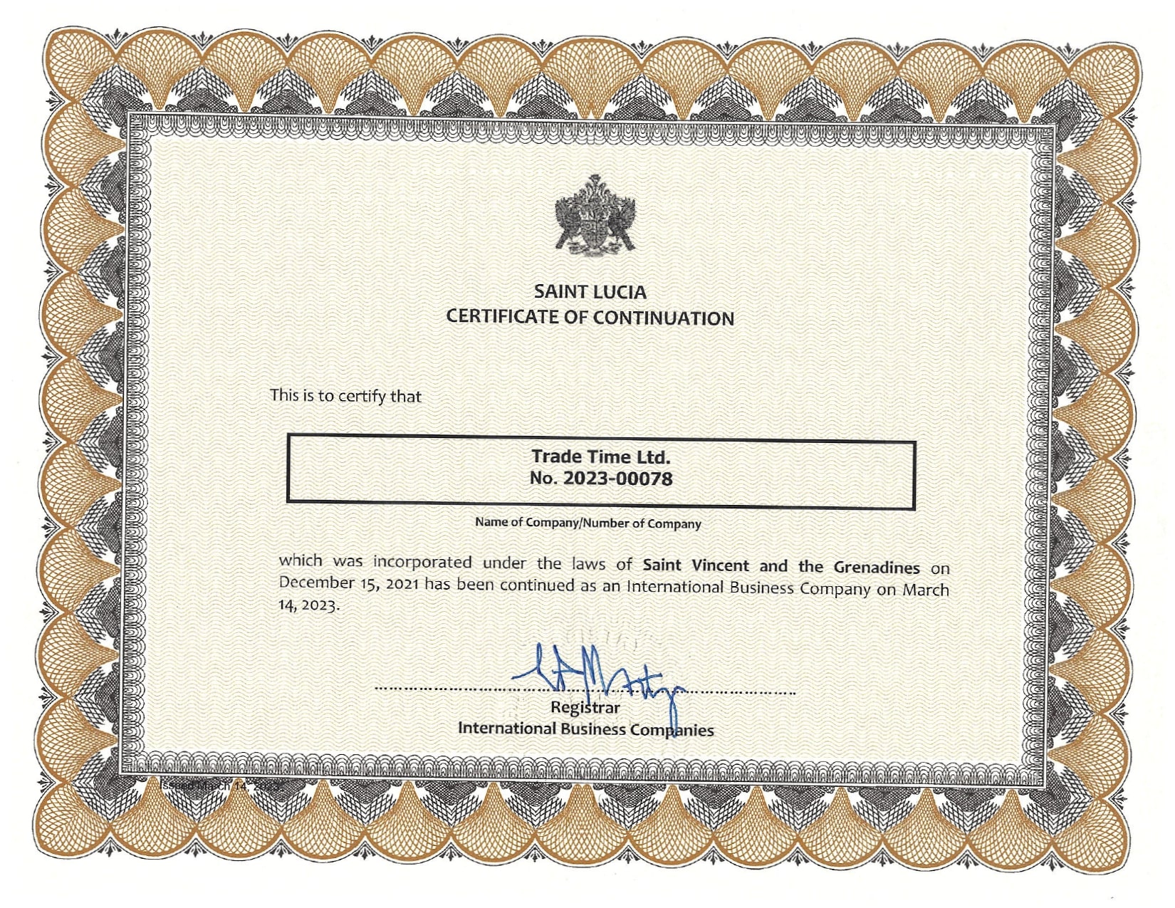 Certificate of Formation